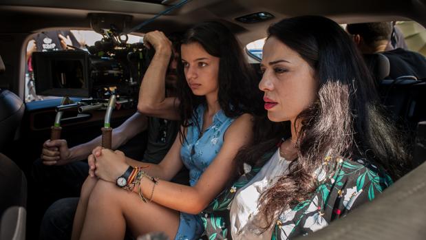 Sofía Oria y Yolanda Torosio, en el rodaje de «Gigantes»